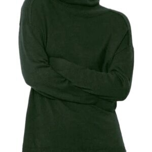 Evereve Dark Green Turtleneck Carlie Sweater, Sz M